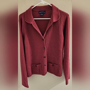 Women's Charter Club Wool Blend Button Up Cardigan with Pockets P/P Small